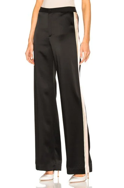 Lanvin High-Waisted Satin Trousers with Side Stripe — UFO No